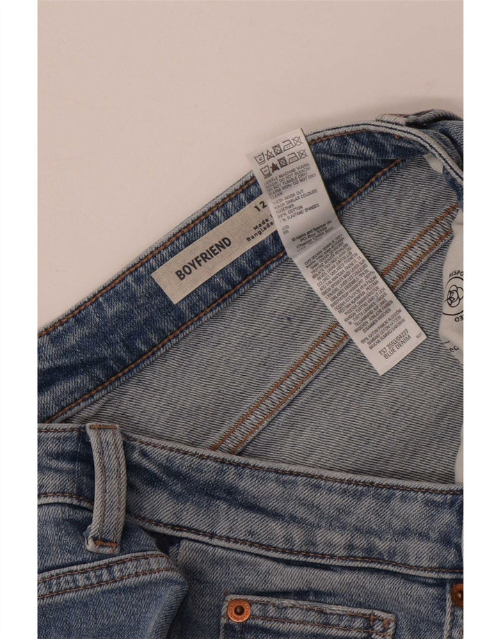 Pantaloncini di jeans Boyfriend da donna Marks & Spencer UK 12 medi W30 blu