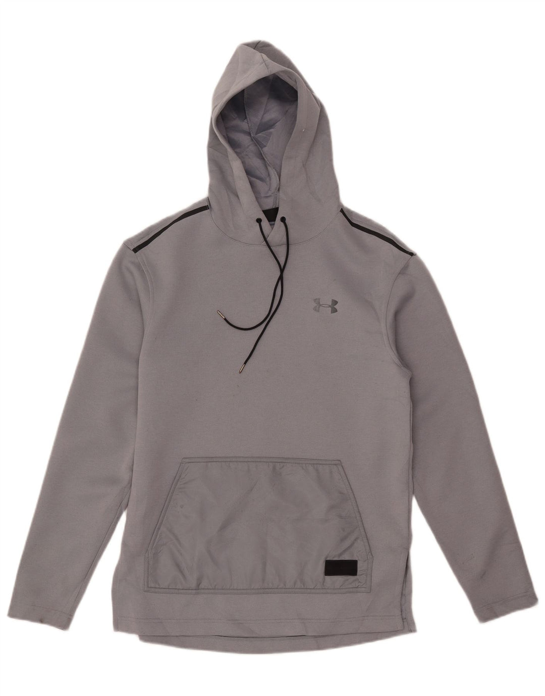 Felpa con cappuccio grafica da uomo Under Armour Cold Gear Graphic piccola in poliestere grigio