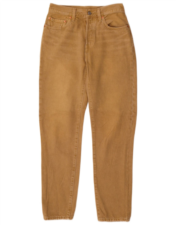 LEVI'S Pantaloni casual a vita alta 501 da donna W27 L30 in cotone marrone