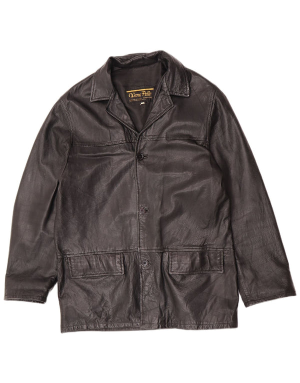 Giacca Blazer a 3 Bottoni da Uomo Lavorazione Artigianale UK 40 Large Nera