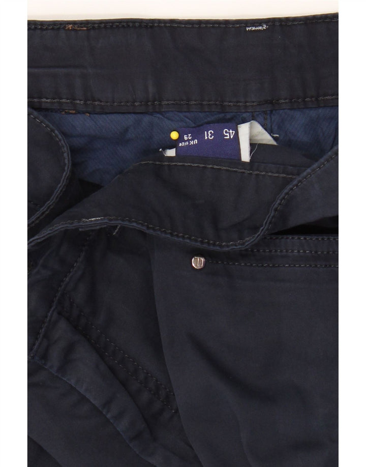 TRUSSARDI Womens Slim Casual Trousers W29 L26 Navy Blue Vintage Trussardi and Second-Hand Trussardi from Messina Hembry 