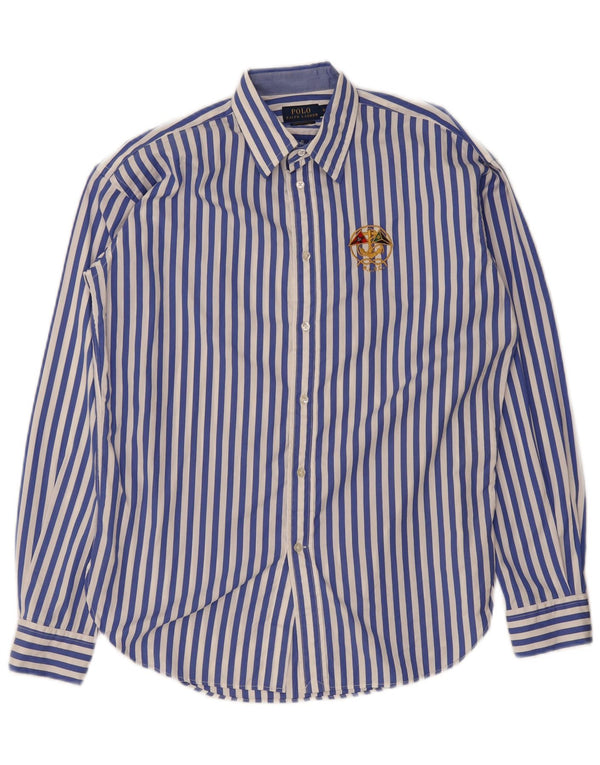 Camicia overshirt da donna Polo Ralph Lauren US 0 XS cotone a righe blu