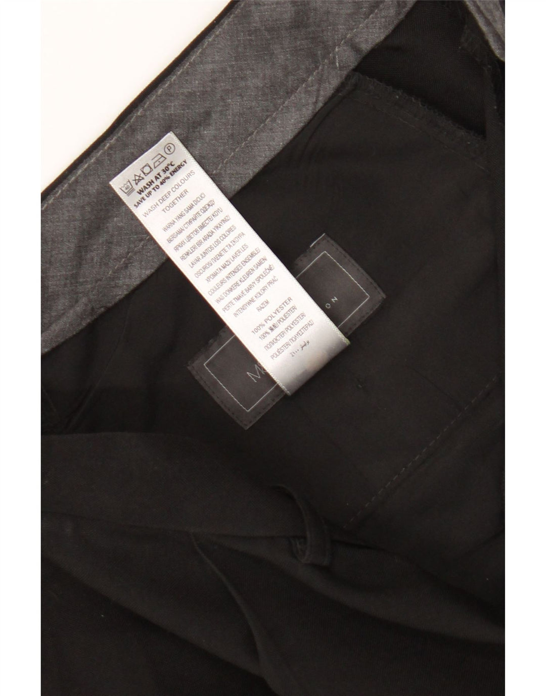 Pantaloni da abito con pegging da uomo Marks & Spencer W36 L31 poliestere nero