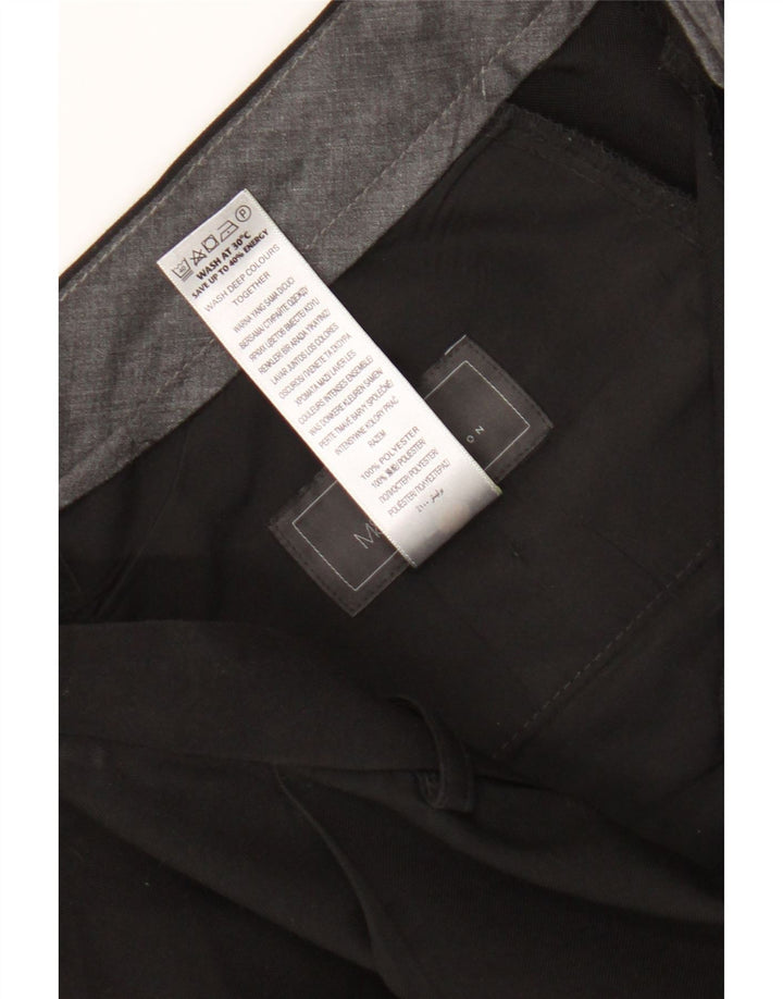Pantaloni da abito con pegging da uomo Marks & Spencer W36 L31 poliestere nero