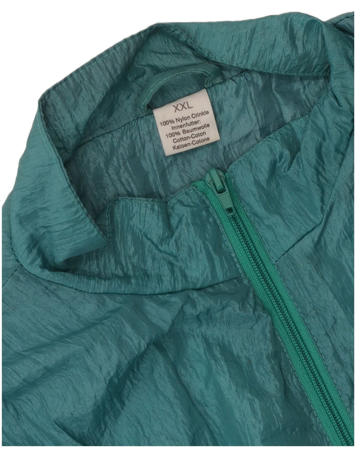 Giacca da ginnastica vintage da uomo 2XL in nylon verde