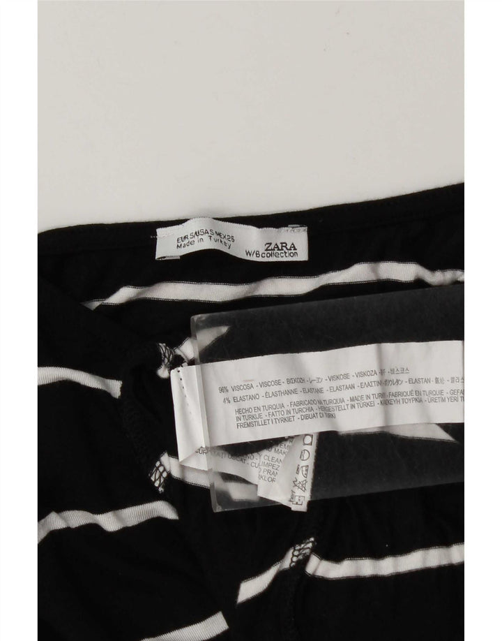 Top Zara da donna oversize a maniche lunghe UK 10 piccolo in viscosa a righe nere