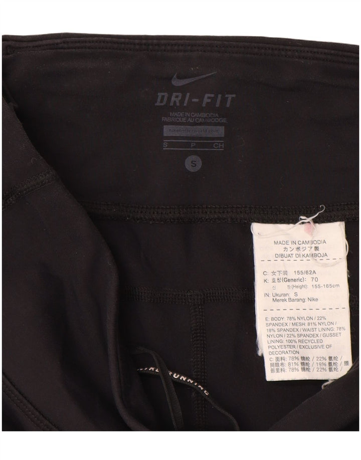 Leggings Nike Dri Fit Capri da donna UK 8 piccoli in nylon nero