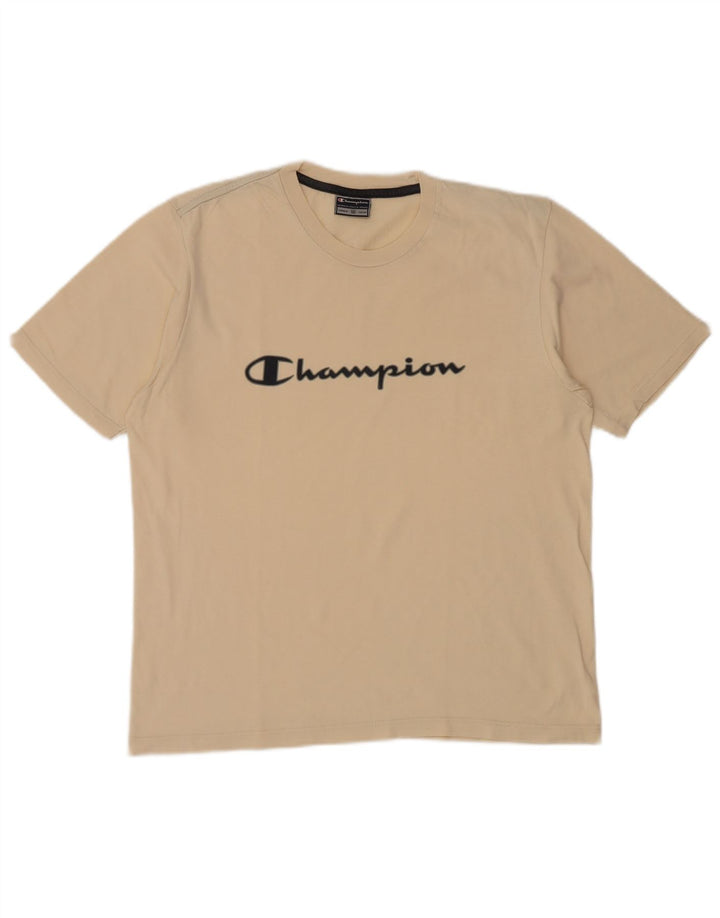 T-shirt grafica da uomo CHAMPION Top beige medio