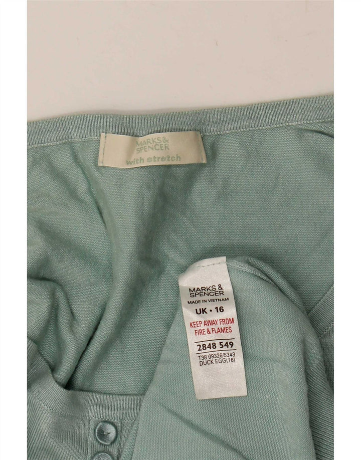 Marks & Spencer camicetta da donna Top UK 16 grande verde viscosa