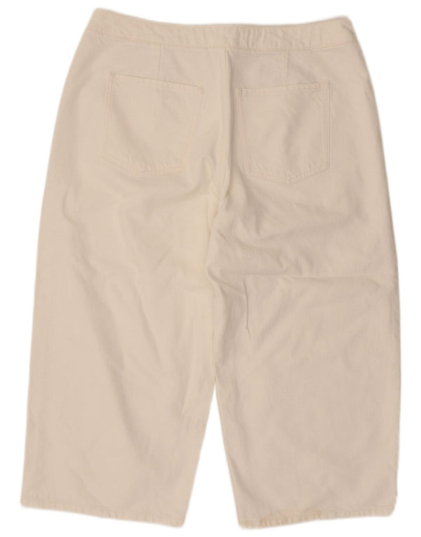 Successivo Jeans Capri a vita alta da donna UK 18 XL W38 L22 Cotone bianco