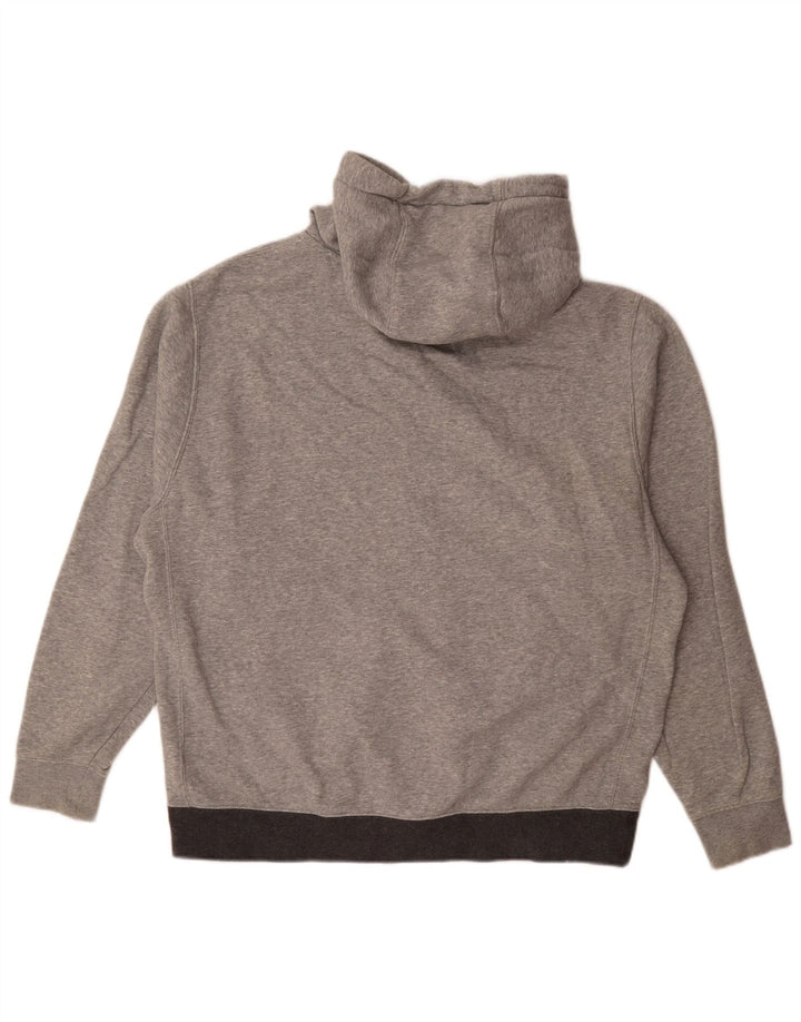 Felpa con cappuccio e zip Nike da uomo, grande, in cotone color block grigio