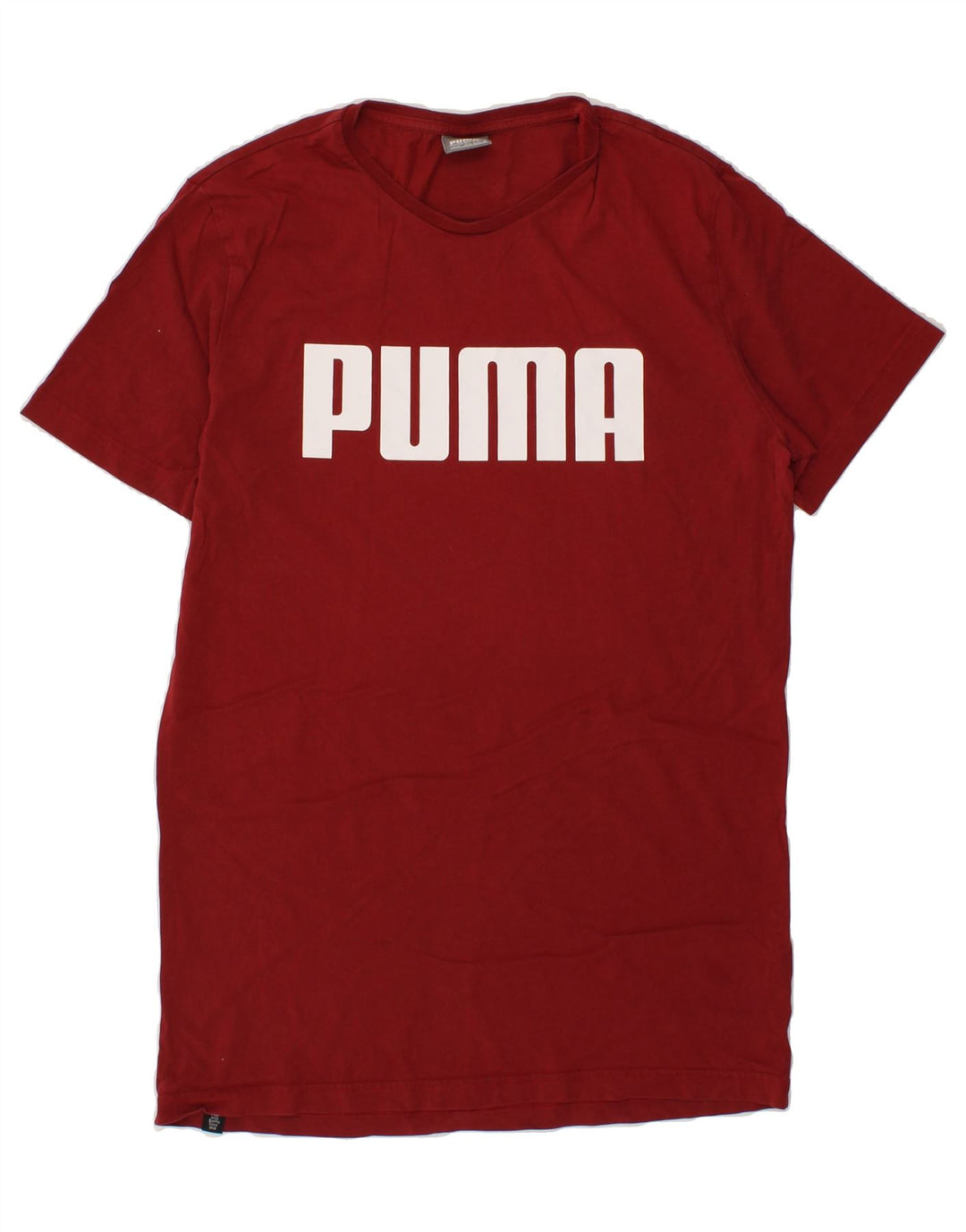PUMA Mens Graphic T-Shirt Top Medium Burgundy Cotton Vintage Puma and Second-Hand Puma from Messina Hembry 