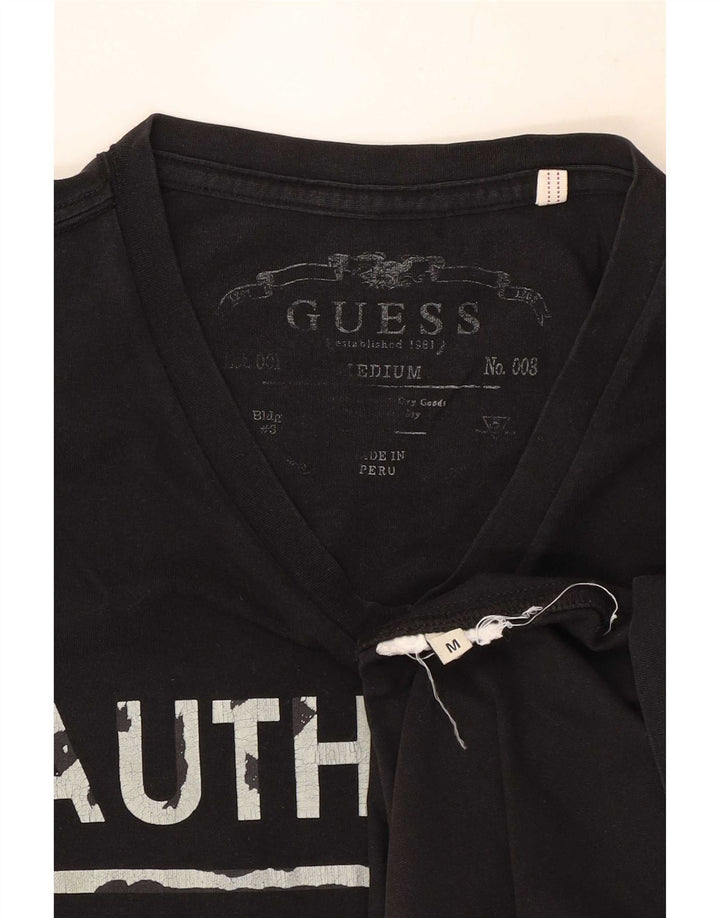 T-shirt grafica da uomo Guess nera media