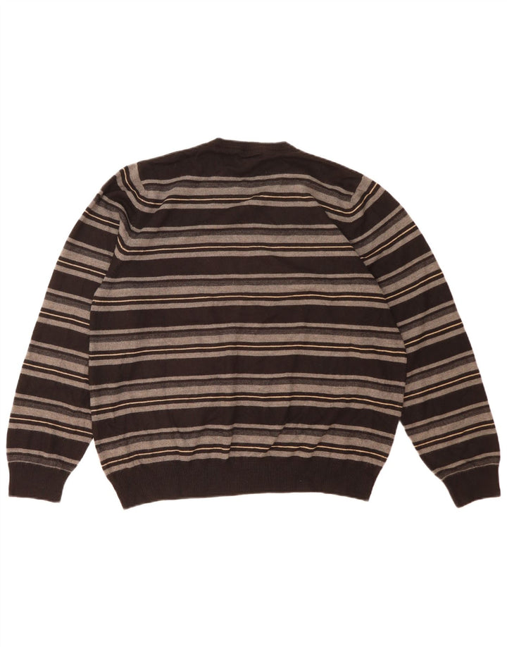 Maglione da uomo con scollo a V autografo Marks & Spencer XL a righe nere