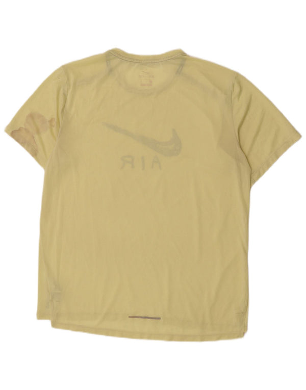 T-shirt grafica Nike Dri Fit da uomo, grande, in poliestere giallo