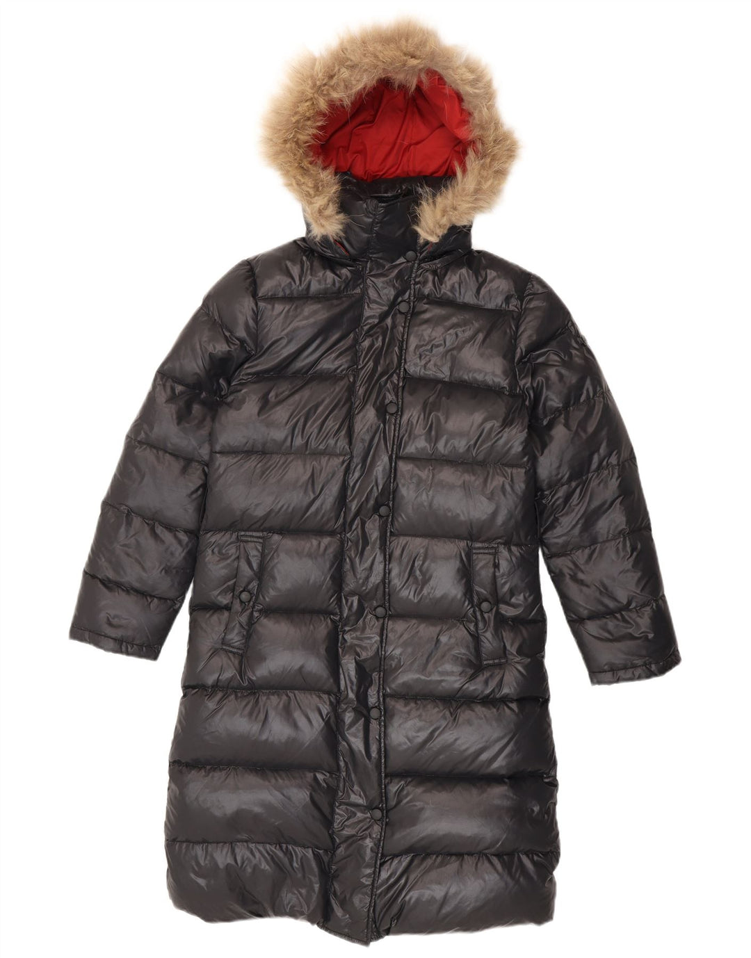 Cappotto imbottito con cappuccio da donna Ellesse UK 14 nylon nero medio