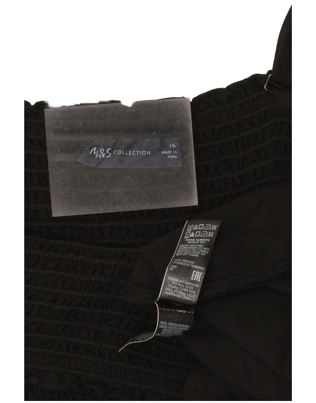 Abito sottoveste da donna Marks & Spencer UK 16 grande in viscosa nera