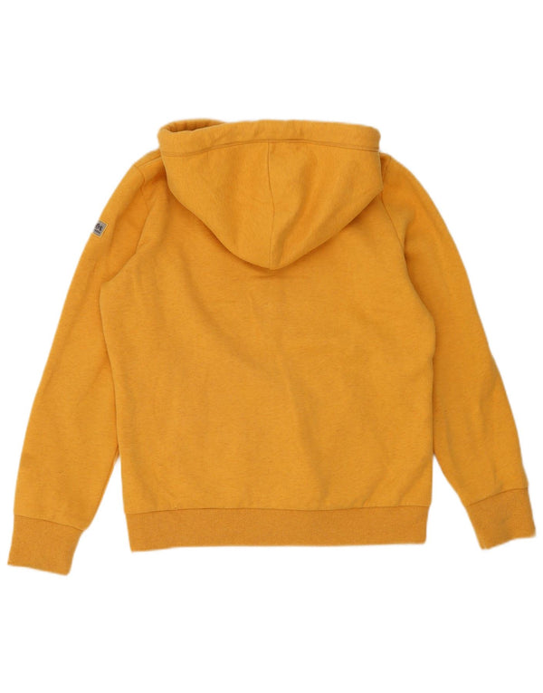 Felpa con cappuccio e zip grafica da donna Superdry UK 14 grande cotone giallo