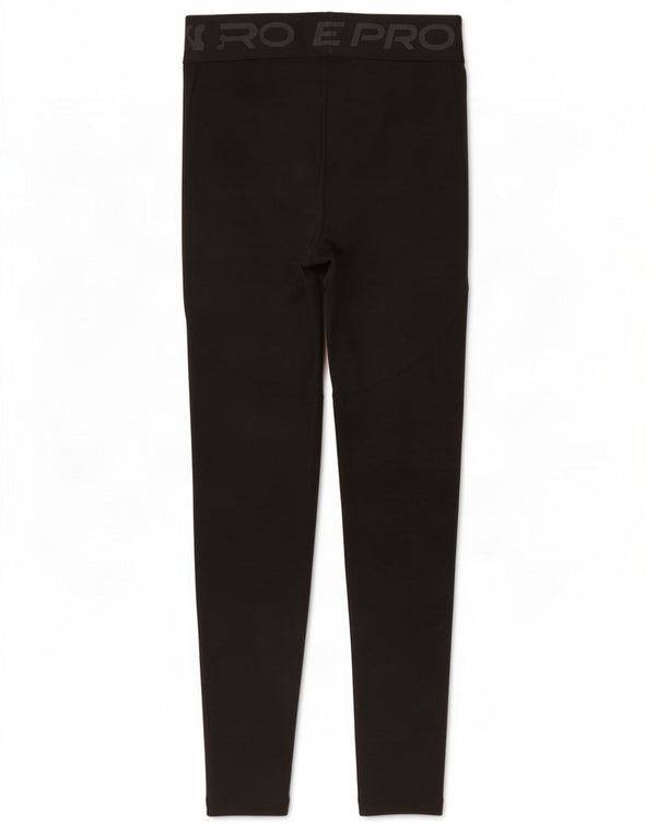 Nike Womens Dri Fit Graphic Leggings UK 12 Medium Black Polyester