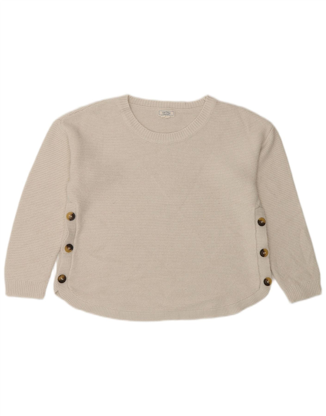 Maglione maglione con scollo a barca da donna Fat Face UK 12 Acrilico bianco medio