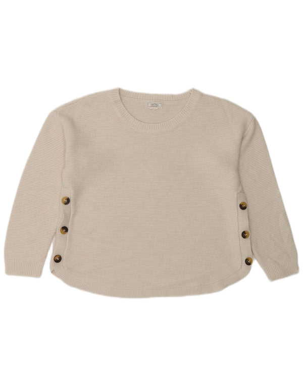 Maglione maglione con scollo a barca da donna Fat Face UK 12 Acrilico bianco medio
