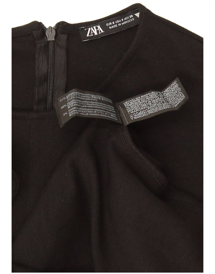 Abito aderente senza maniche da donna Zara UK 8 piccolo poliestere nero