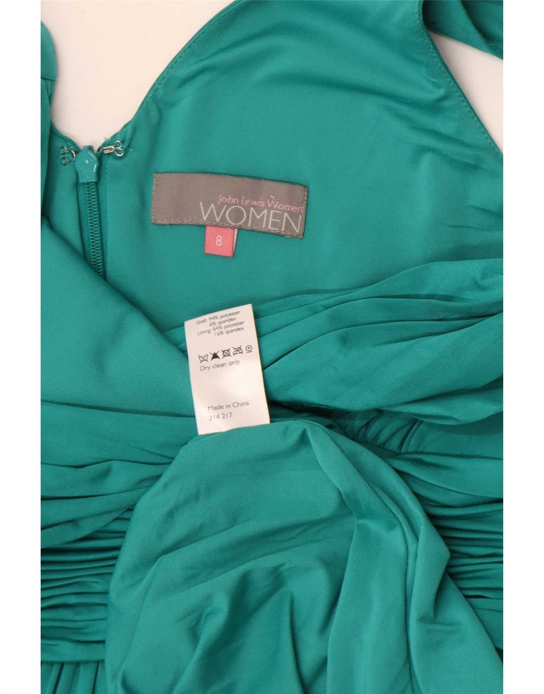 Abito impero senza maniche da donna John Lewis UK 8 piccolo poliestere verde