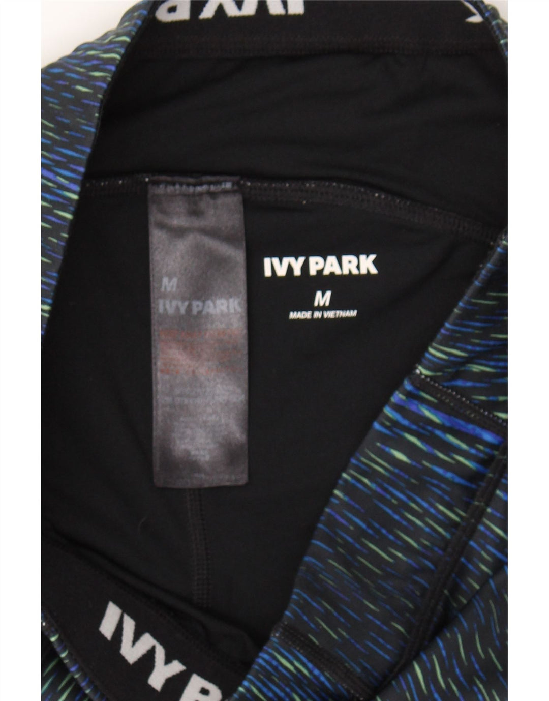 IVY PARK Womens Leggings UK 12 Medium Blue Striped Polyester Vintage Ivy Park and Second-Hand Ivy Park from Messina Hembry 