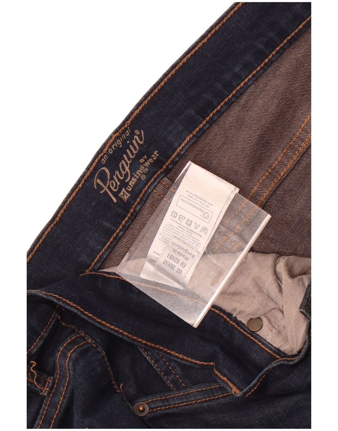 Jeans dritti da uomo Penguin W36 L32 cotone blu navy