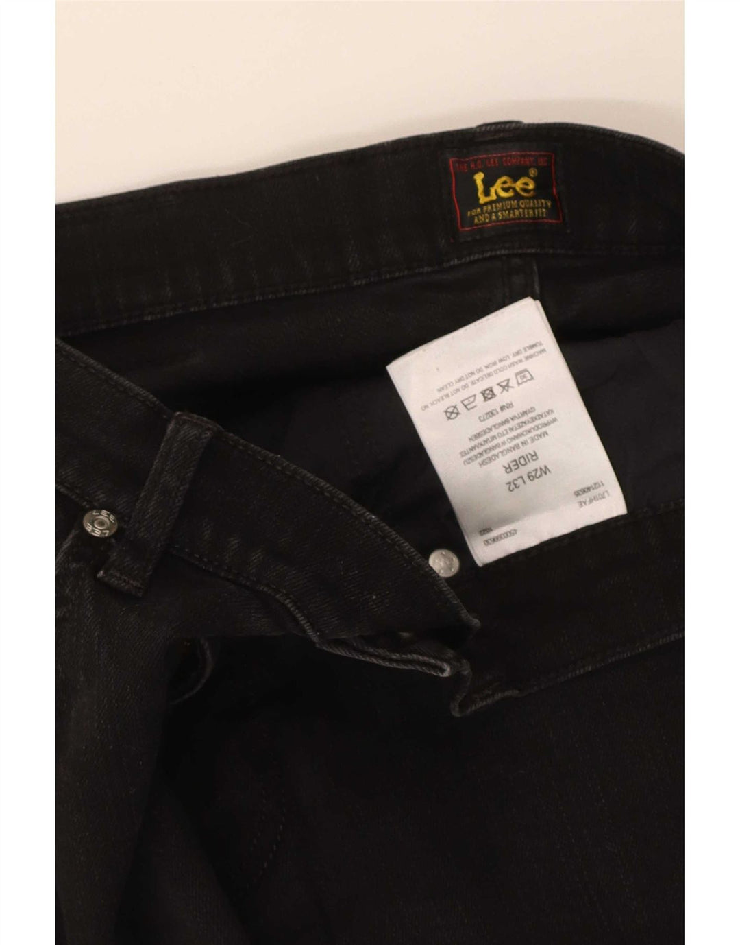 Jeans corti da uomo Lee Rider W29 L25 cotone nero
