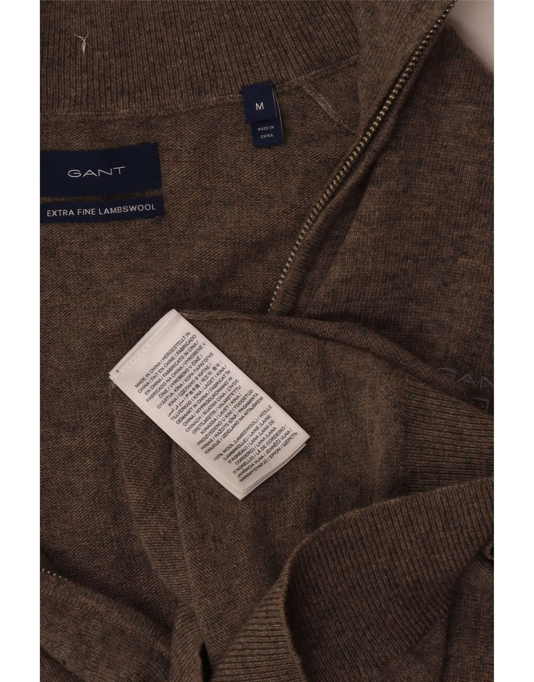 GANT Maglione cardigan da uomo in lana screziata marrone medio
