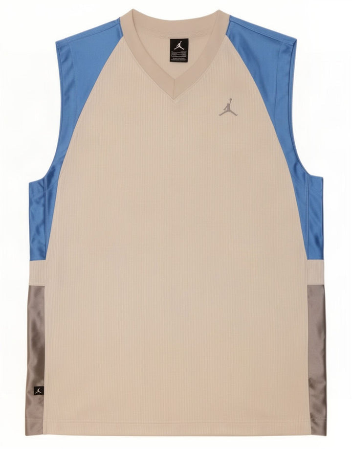 Canotta da uomo Jordan UK 39/41 Poliestere color block bianco medio