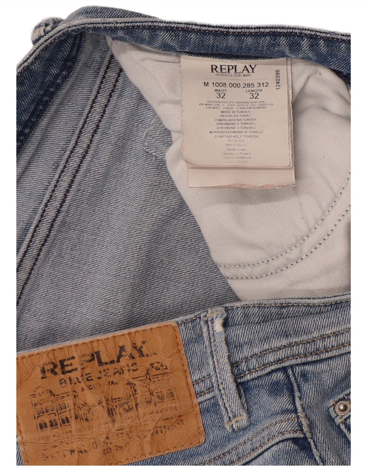REPLAY Jeans slim regolari Willbi da uomo W32 L32 cotone blu