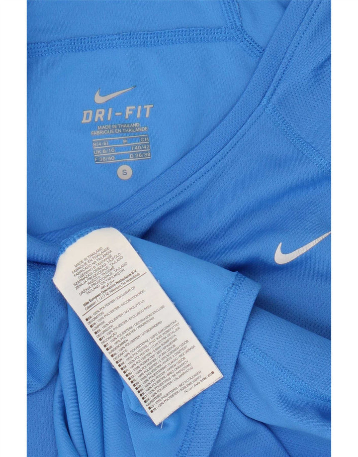 T-shirt Nike Dri Fit da donna Top UK 8/10 Small Blu Poliestere