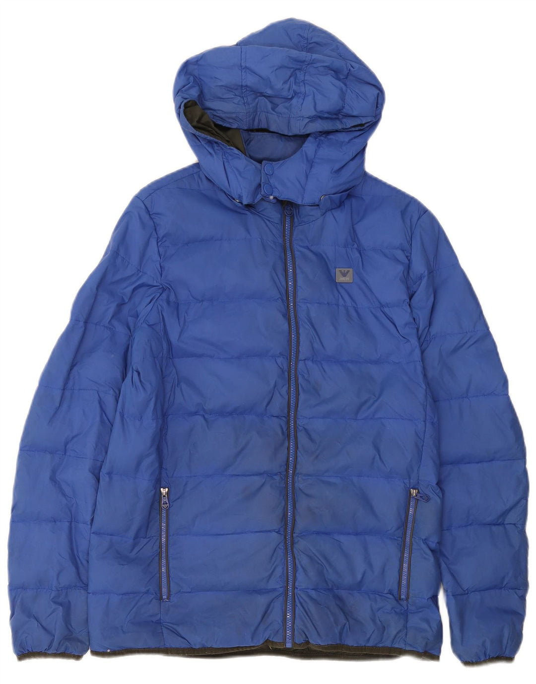 Giacca imbottita con cappuccio Armani Junior Bambino 15-16 anni Blu in poliammide