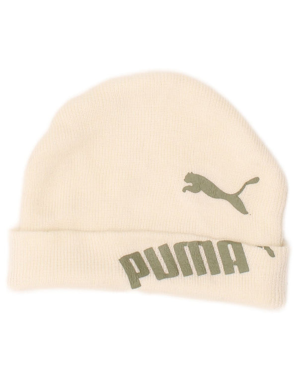 Cappello Puma da uomo in maglia con grafica, taglia unica, bianco