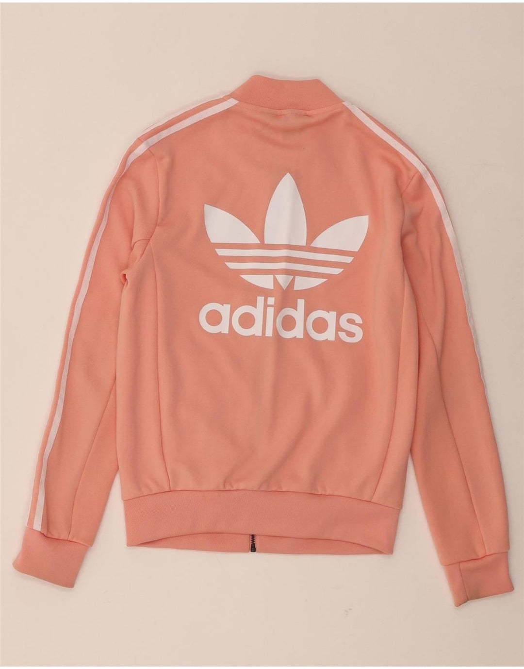 Giacca da ginnastica grafica da donna Adidas UK 6 XS arancione poliestere