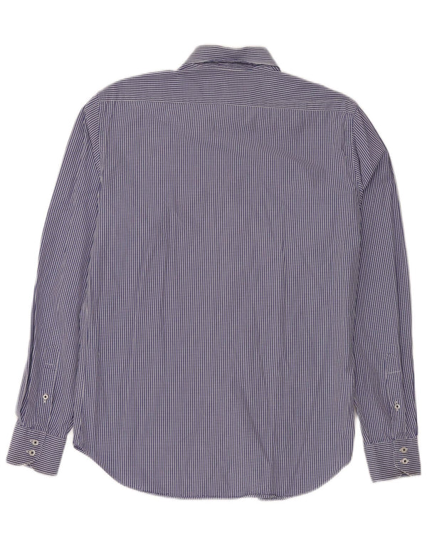 CONTE OF FLORENCE Camicia Uomo Large Blu Vichy Cotone