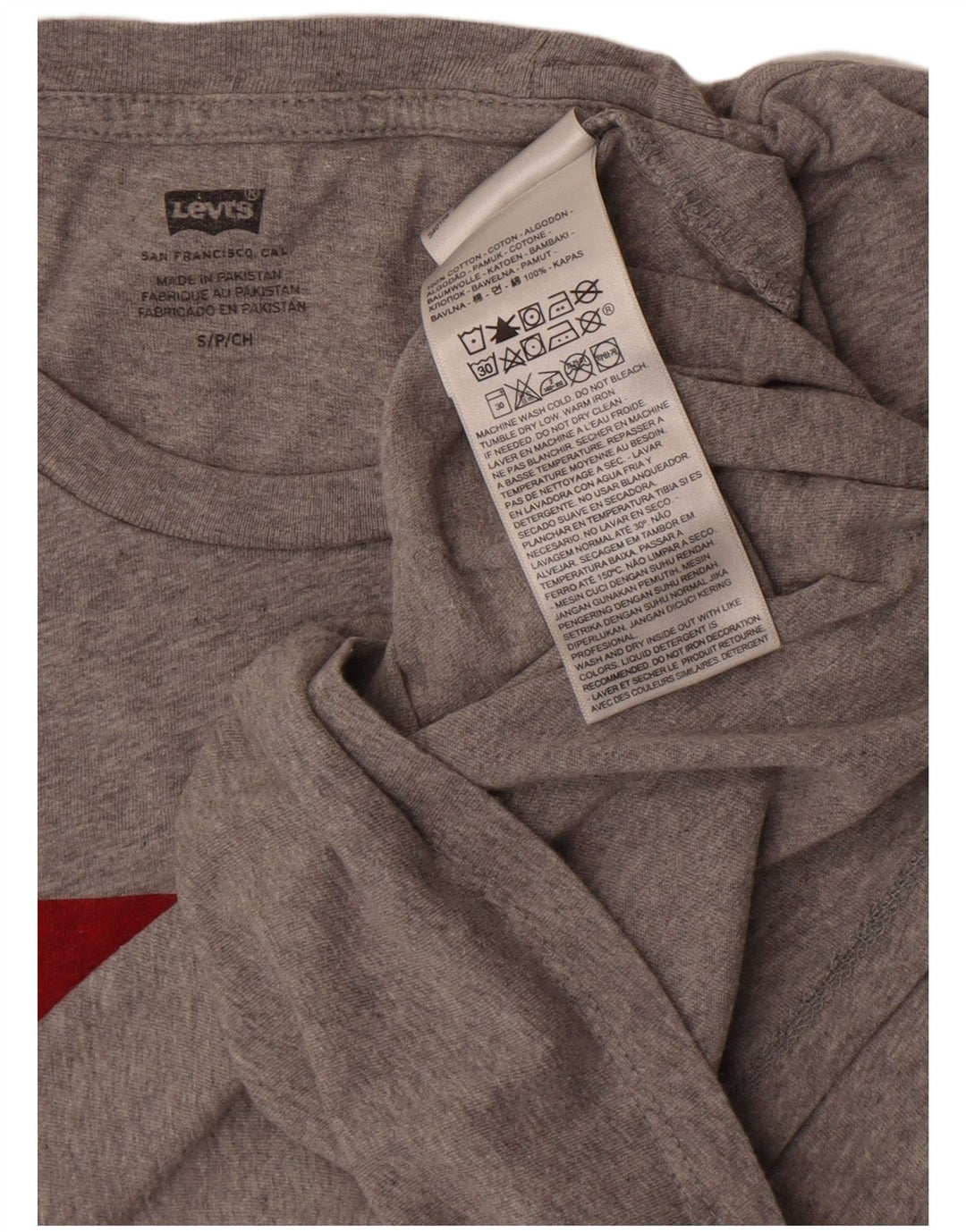 T-shirt grafica da uomo Levi's Top piccola in cotone grigio