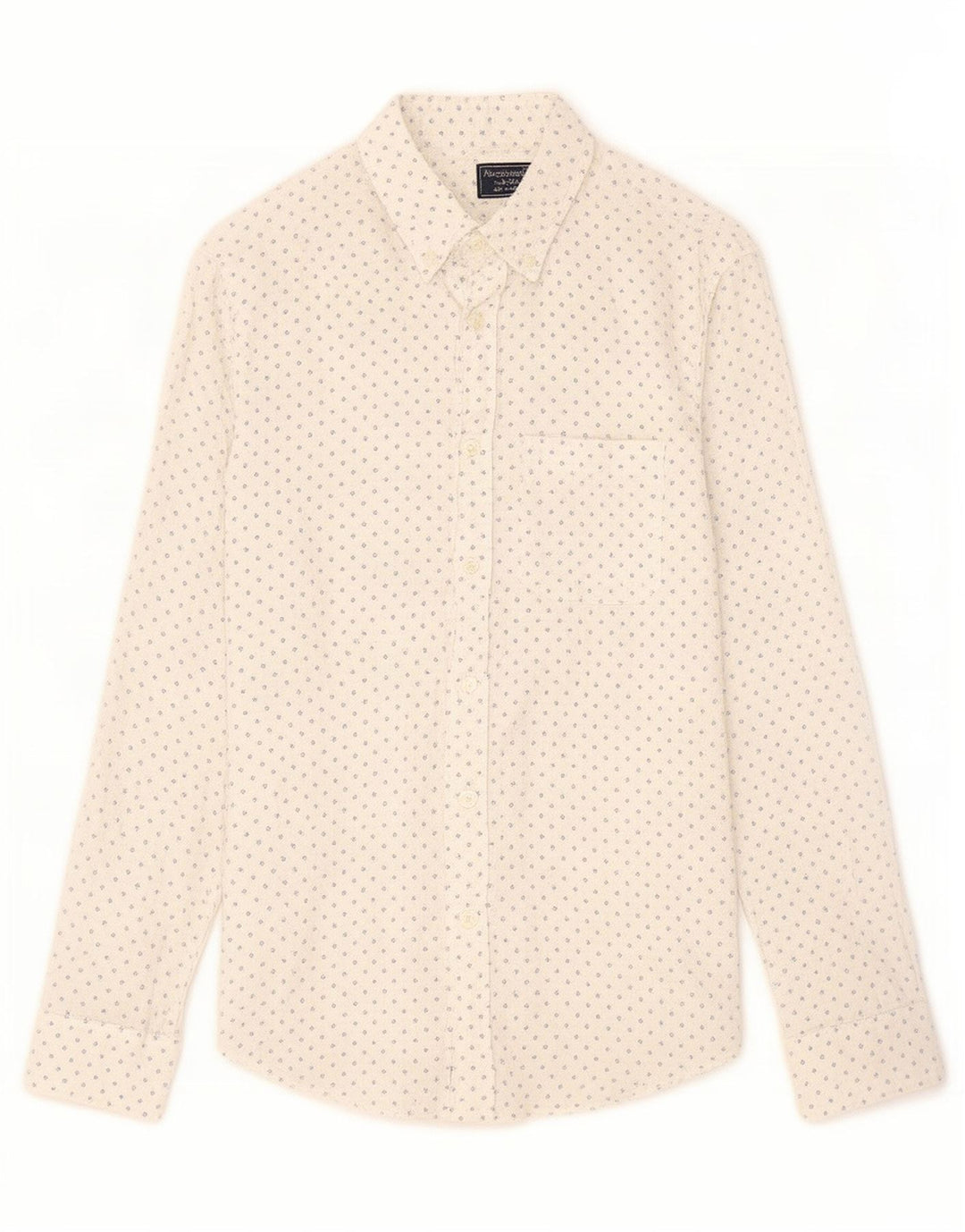 Camicia da uomo Abercrombie & Fitch in lino geometrico bianco medio