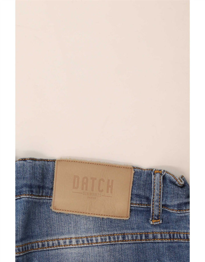 Datch Pantaloncini di jeans con grafica invecchiata da donna grandi W32 Blu