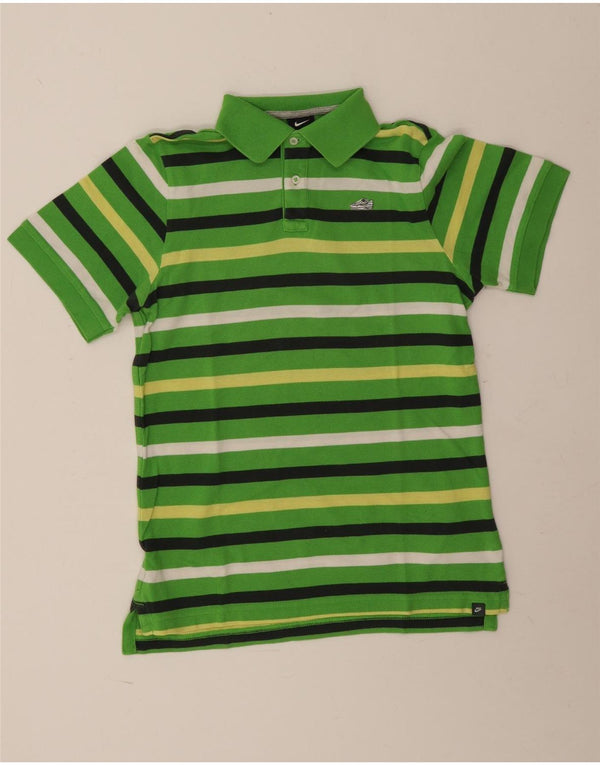Polo Nike Ragazzo 12-13 Anni Grande Cotone a Righe Verdi