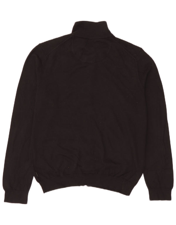 Hugo Boss Maglione cardigan vestibilità regolare da uomo grande cotone nero