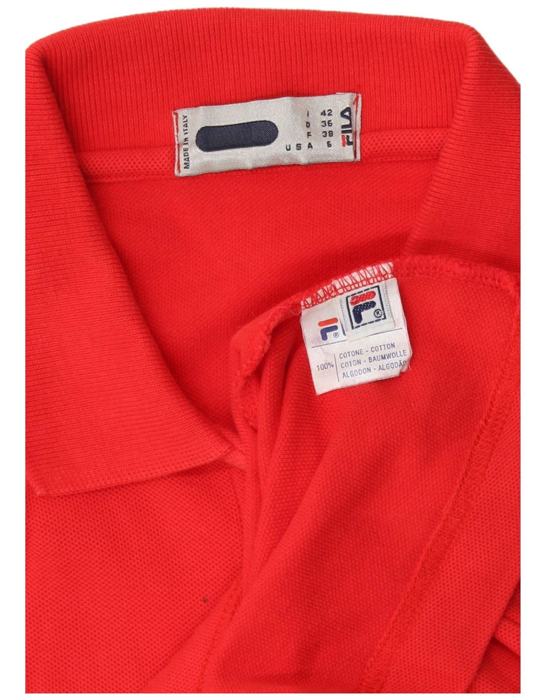 Polo smanicata donna Fila IT 42 rosso medio in cotone