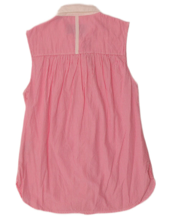 Camicetta senza maniche da donna Jack Wills UK 10 piccolo cotone gessato rosa