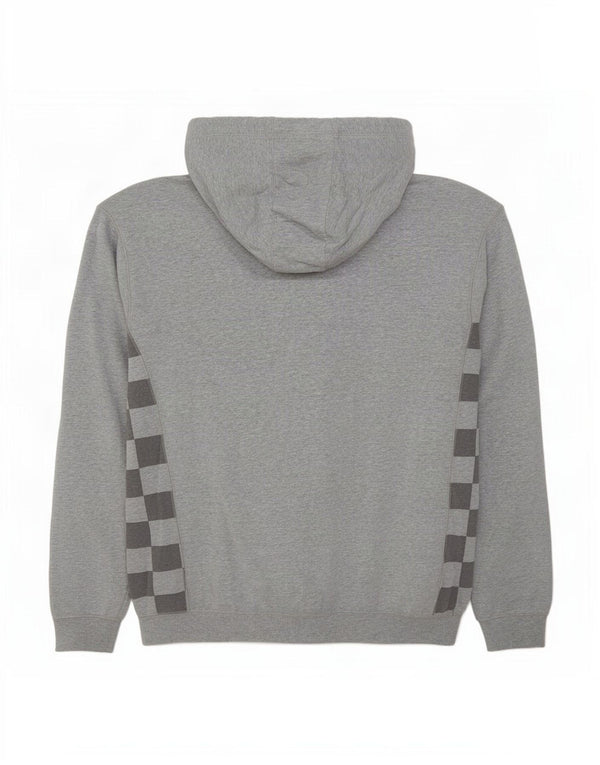 Maglione con cappuccio e zip da uomo Quiksilver XL in cotone geometrico grigio