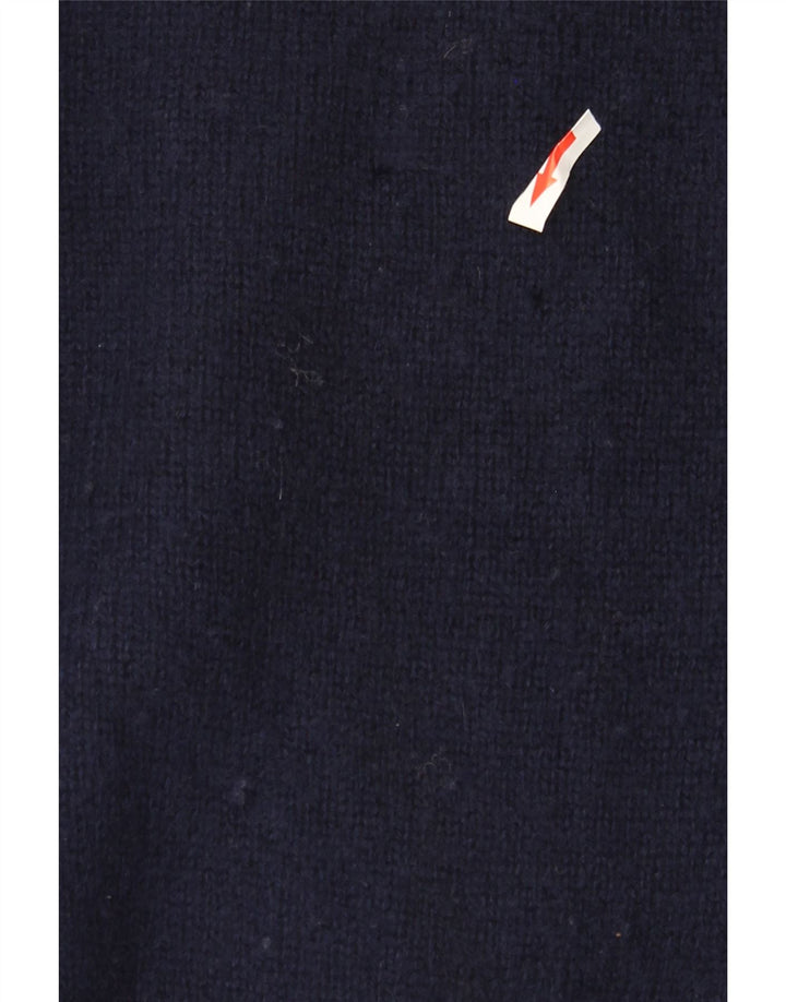 Maglione da uomo con scollo a V Sergio Tacchini XL in lana blu navy