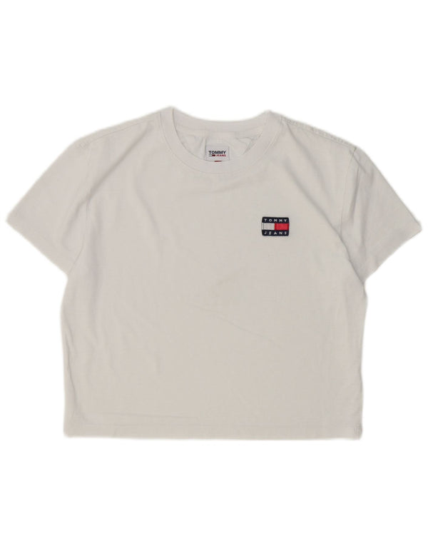 Maglietta corta da donna Tommy Hilfiger UK 10 piccola bianca
