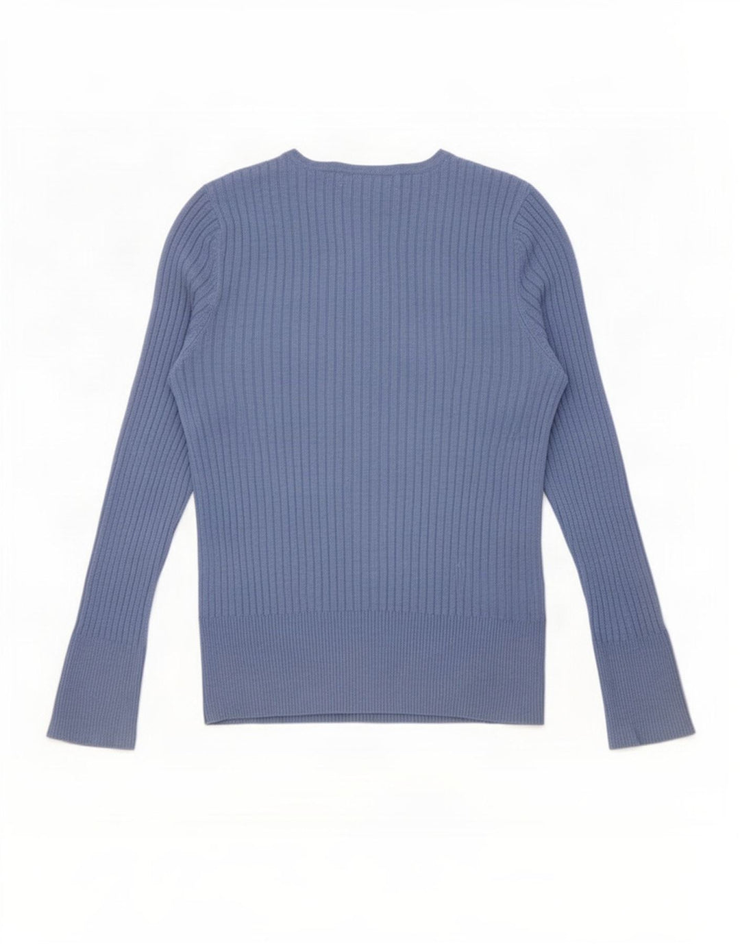 Marks & Spencer Top regolare da donna a maniche lunghe UK 12 Viscosa blu medio
