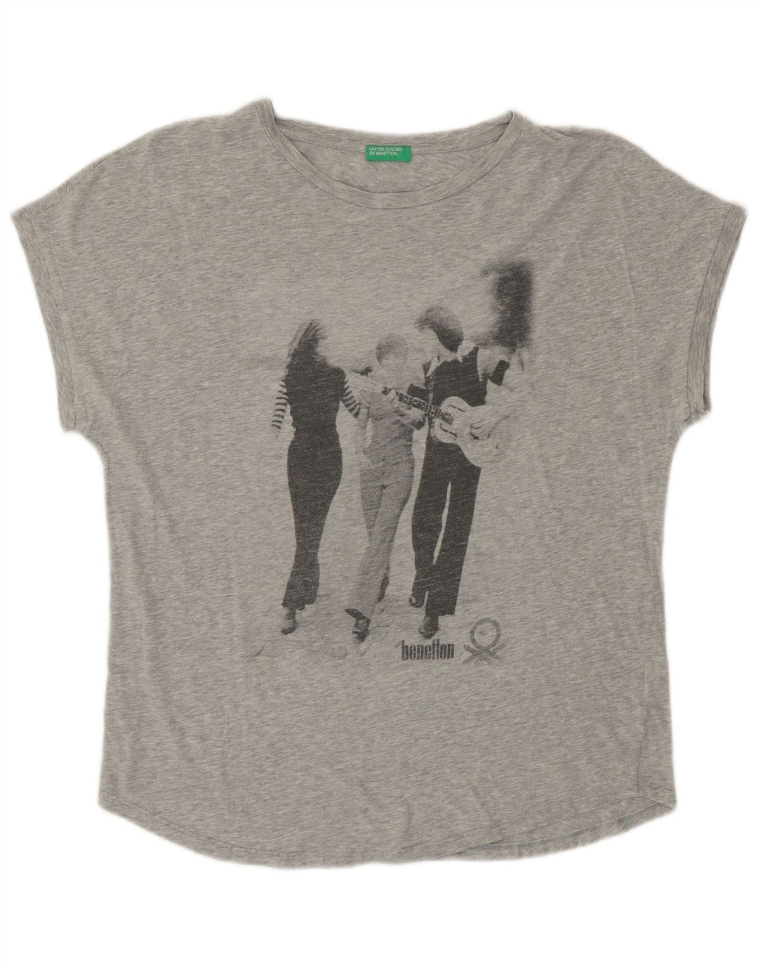UNITED COLORS OF BENETTON T-shirt grafica da donna UK 14 Grigio medio